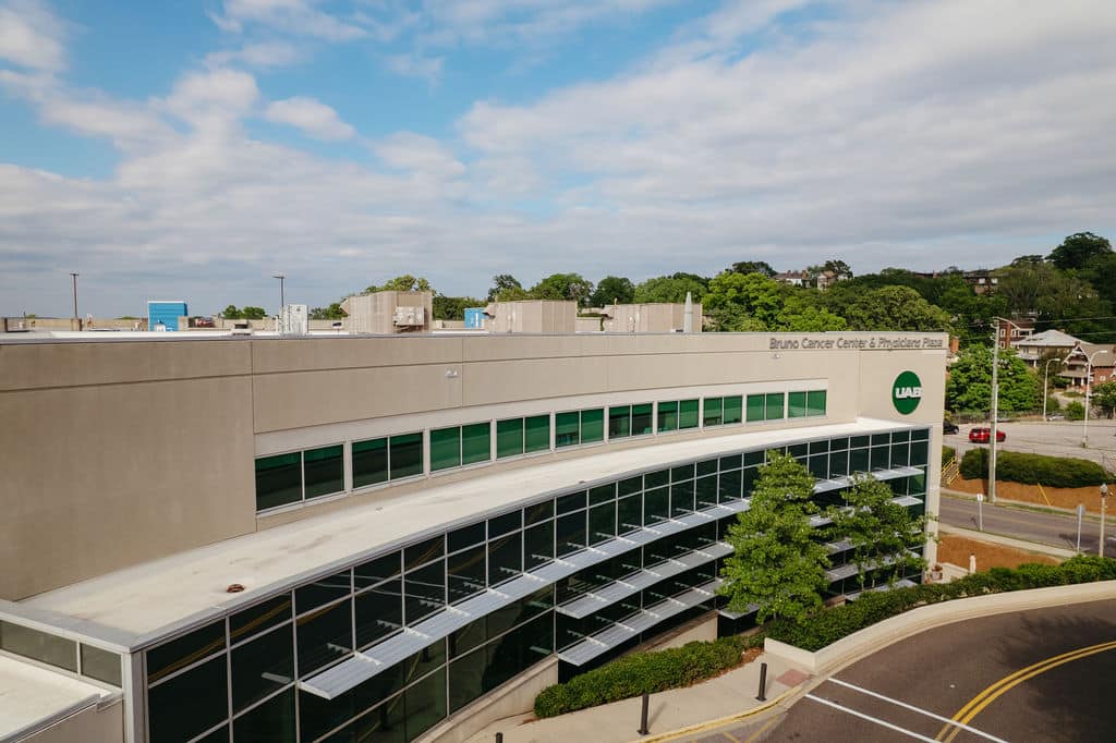 Exterior of UAB St. Vincent's Bruno Cancer Center building