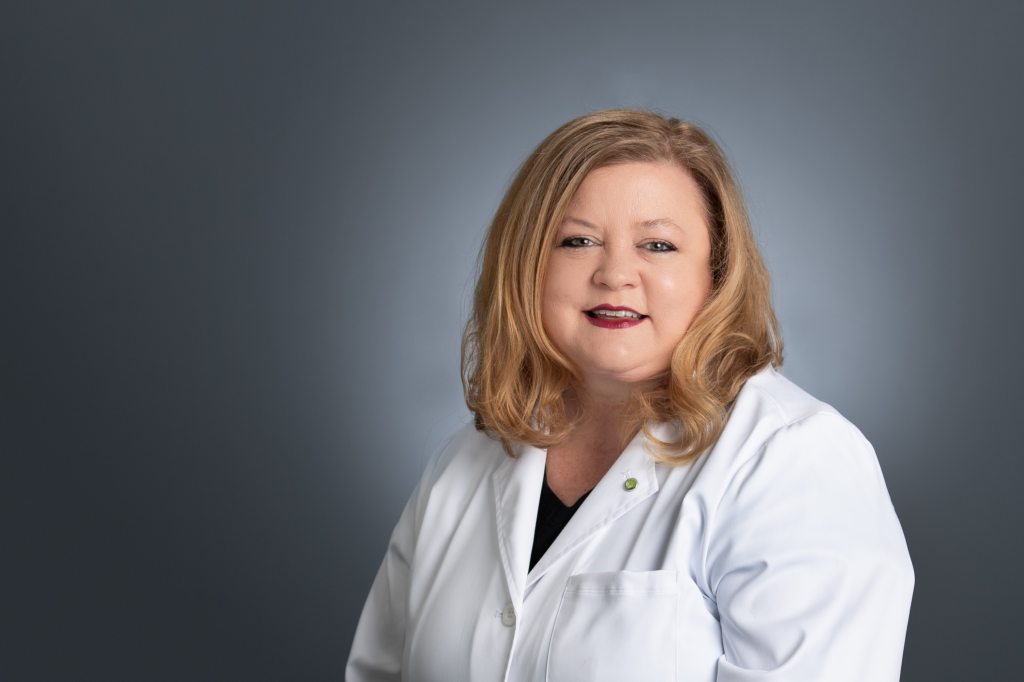 Headshot of Suzanne Cantley, CRNP (Nurse Practitioner, Family Medicine - UAB/St. Vincent's Primary Care Trussville) in white medical coat, April 2025.