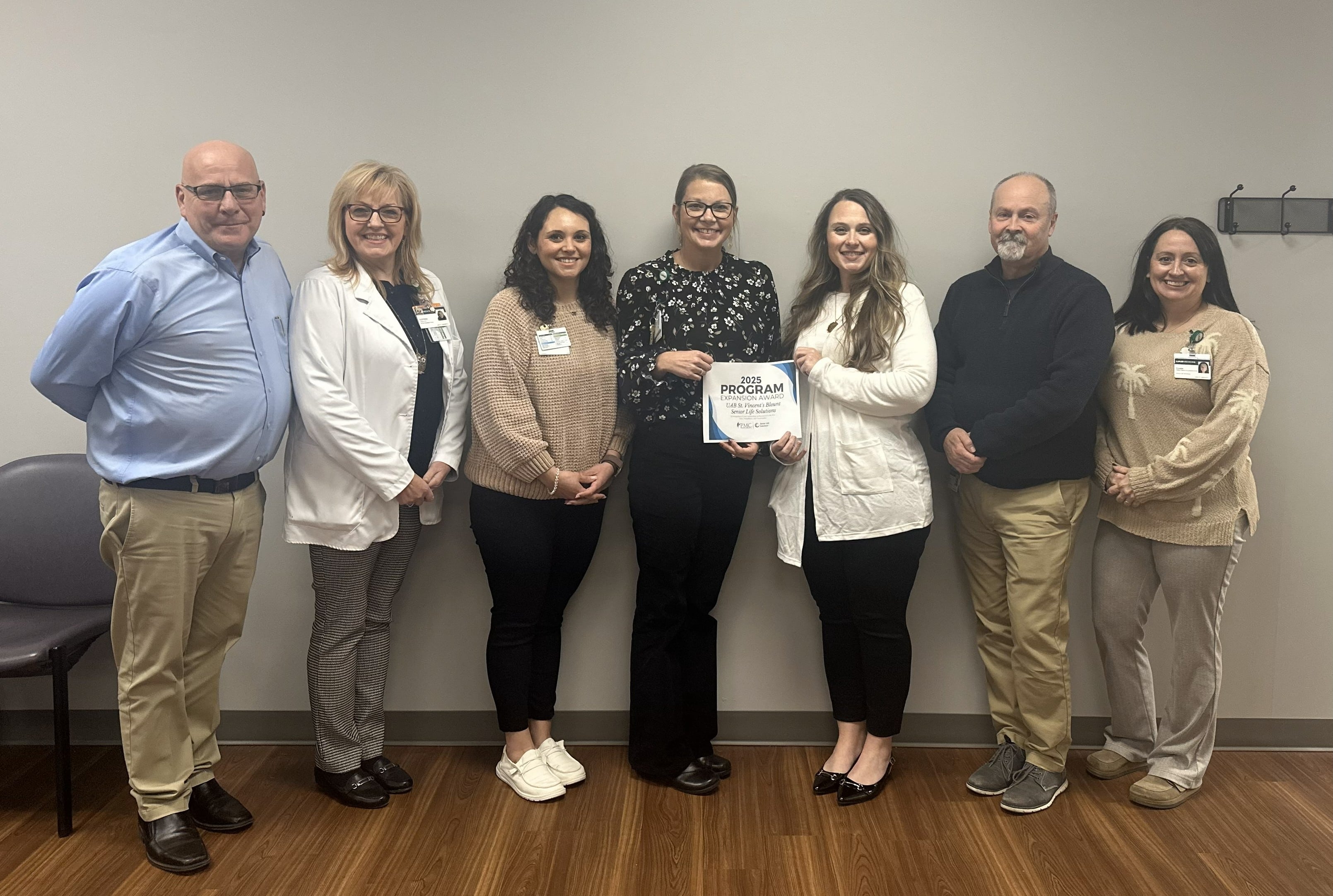 Pictured left to right: Regional Director JD Frantini; Director of Outpatient Services Alethea Light; OPC Samantha Box; Program Nurse Stacy James; Therapists Jennifer Thomason and Clint Reeve; and OPC/Community Liaison Crystal Olberding