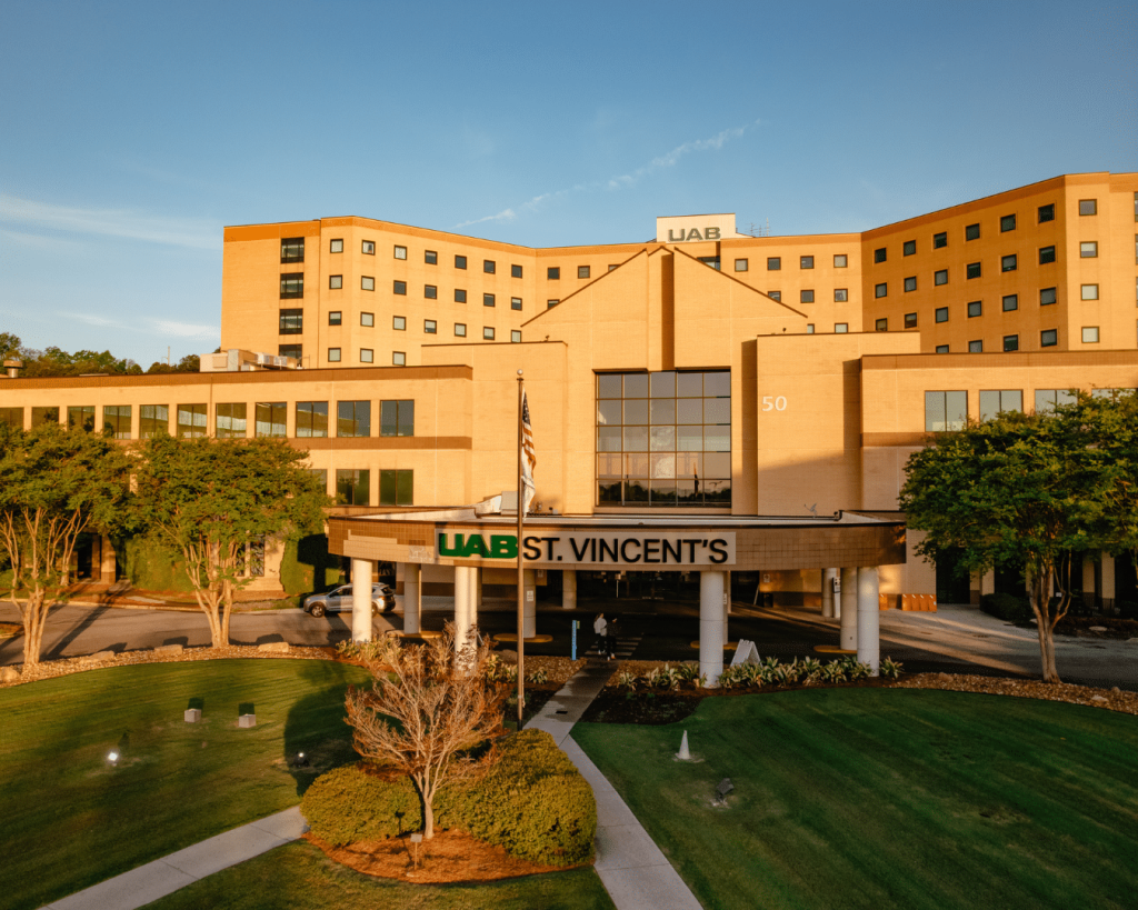 exterior of UAB St. Vincent's East hospital building