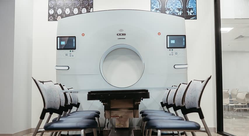 model CT machine in UAB Medicine's interactive Emergency Department Classroom